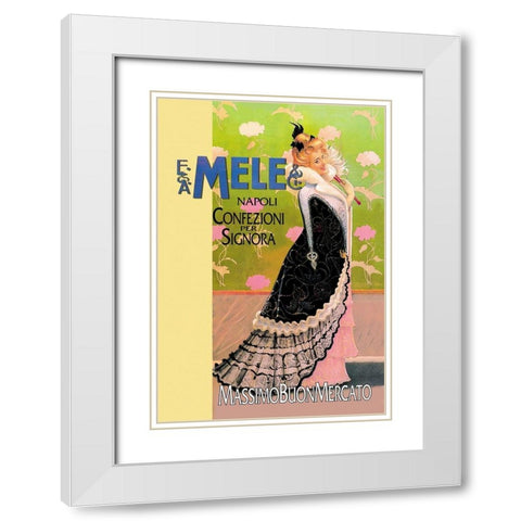 Confezioni per Signora, 1898 White Modern Wood Framed Art Print with Double Matting by Villa, Aleardo