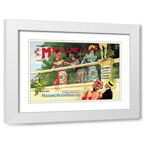 The Great Italian Store and Emporium, E. A. Mele, 1898 White Modern Wood Framed Art Print with Double Matting by Villa, Aleardo