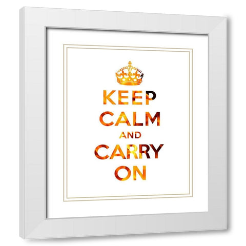 Keep Calm and Carry On - Texture I White Modern Wood Framed Art Print with Double Matting by The British Ministry of Information
