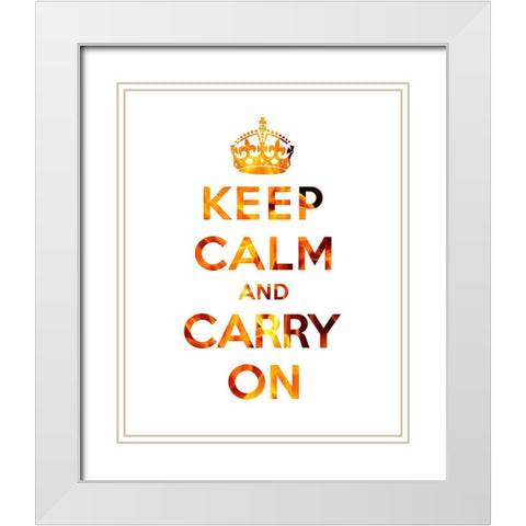 Keep Calm and Carry On - Texture I White Modern Wood Framed Art Print with Double Matting by The British Ministry of Information
