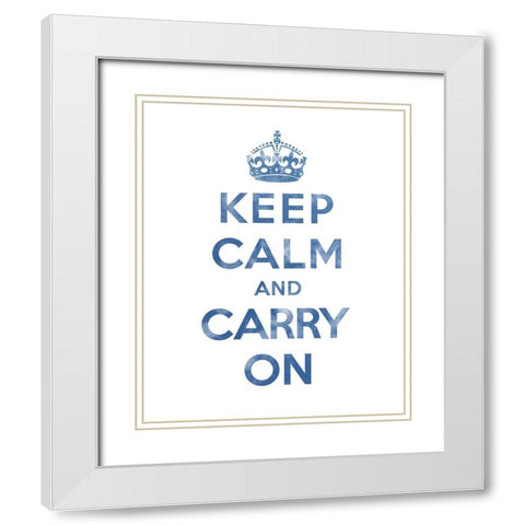 Keep Calm and Carry On - Texture III White Modern Wood Framed Art Print with Double Matting by The British Ministry of Information