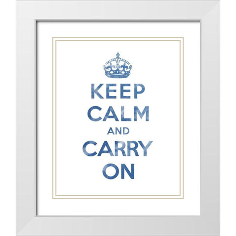 Keep Calm and Carry On - Texture III White Modern Wood Framed Art Print with Double Matting by The British Ministry of Information