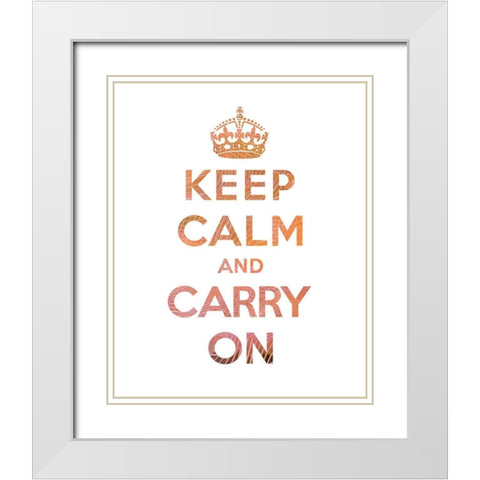 Keep Calm and Carry On - Texture IV White Modern Wood Framed Art Print with Double Matting by The British Ministry of Information