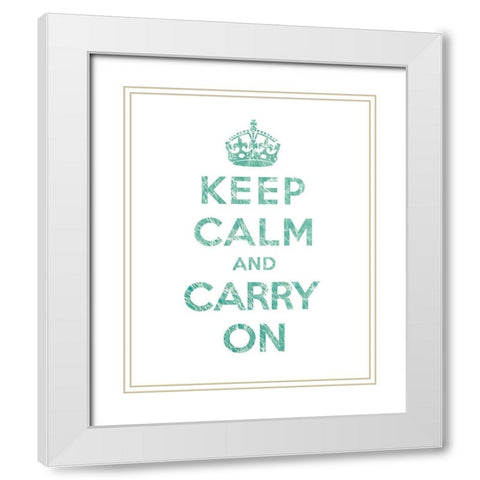 Keep Calm and Carry On - Texture V White Modern Wood Framed Art Print with Double Matting by The British Ministry of Information