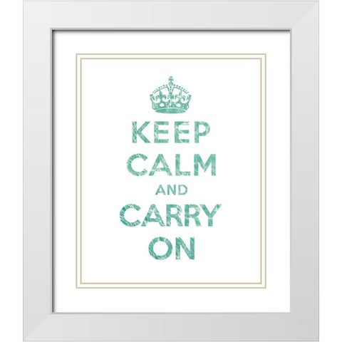 Keep Calm and Carry On - Texture V White Modern Wood Framed Art Print with Double Matting by The British Ministry of Information
