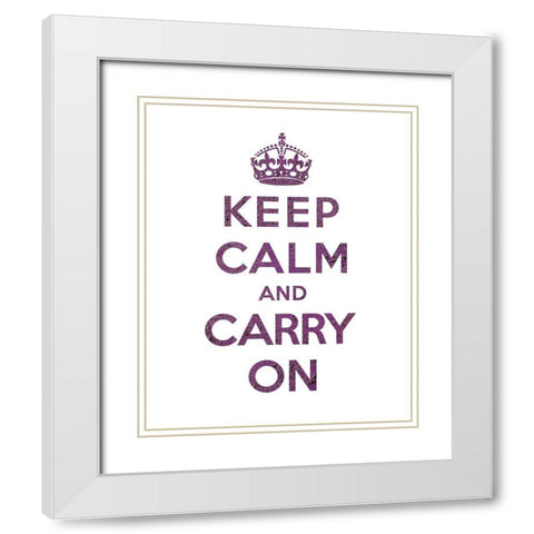 Keep Calm and Carry On - Texture VI White Modern Wood Framed Art Print with Double Matting by The British Ministry of Information