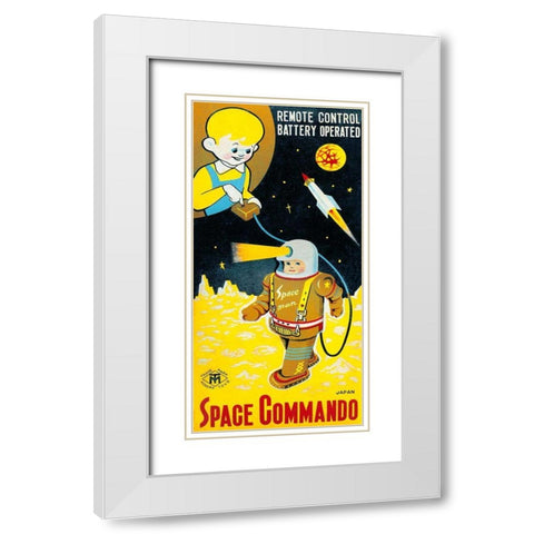 Space Commando White Modern Wood Framed Art Print with Double Matting by Retrobot