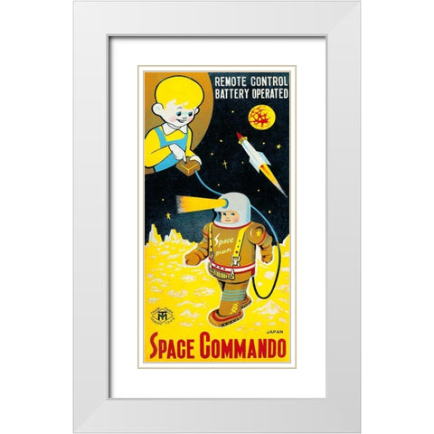 Space Commando White Modern Wood Framed Art Print with Double Matting by Retrobot