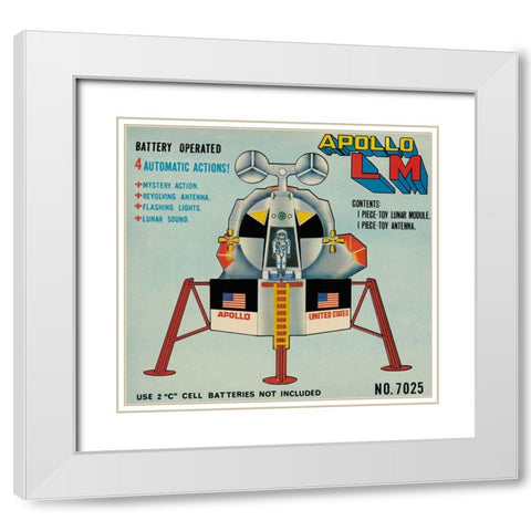 Apollo L-M (Lunar Module) White Modern Wood Framed Art Print with Double Matting by Retrobot