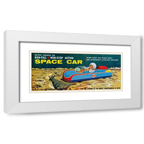 Space Car White Modern Wood Framed Art Print with Double Matting by Retrobot