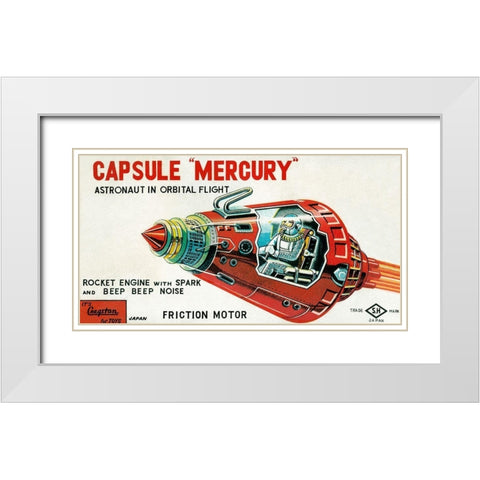 Capsule Mercury White Modern Wood Framed Art Print with Double Matting by Retrobot