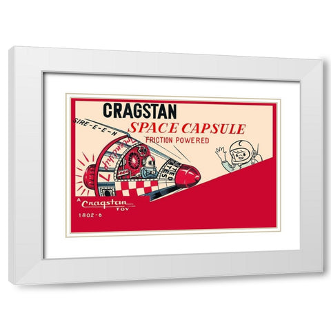 Cragstan Space Capsule White Modern Wood Framed Art Print with Double Matting by Retrobot