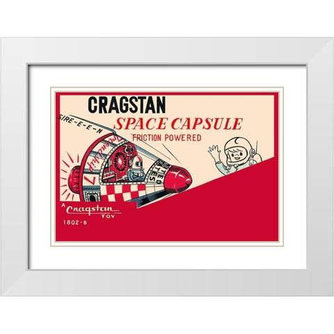 Cragstan Space Capsule White Modern Wood Framed Art Print with Double Matting by Retrobot