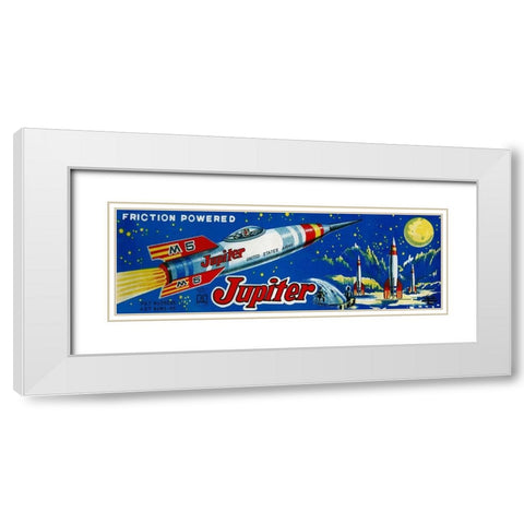 Friction Powered Jupiter M-5 White Modern Wood Framed Art Print with Double Matting by Retrobot