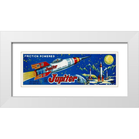Friction Powered Jupiter M-5 White Modern Wood Framed Art Print with Double Matting by Retrobot