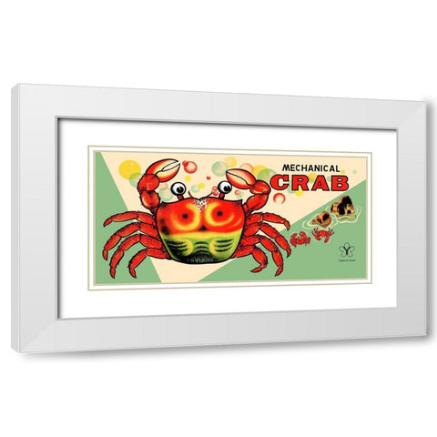 Mechanical Crab White Modern Wood Framed Art Print with Double Matting by Retrobot