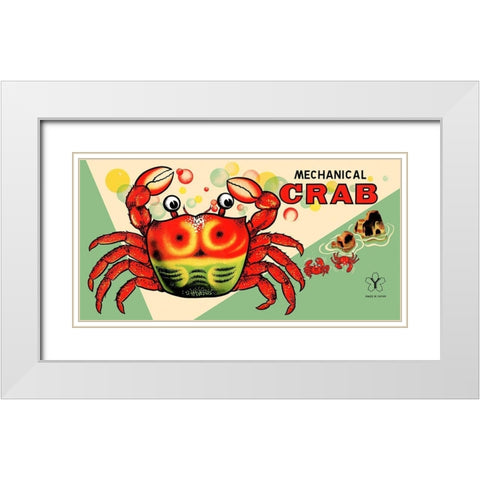Mechanical Crab White Modern Wood Framed Art Print with Double Matting by Retrobot