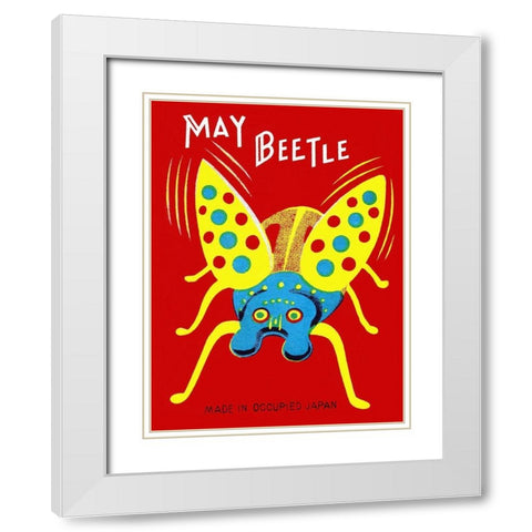May Beetle White Modern Wood Framed Art Print with Double Matting by Retrobot
