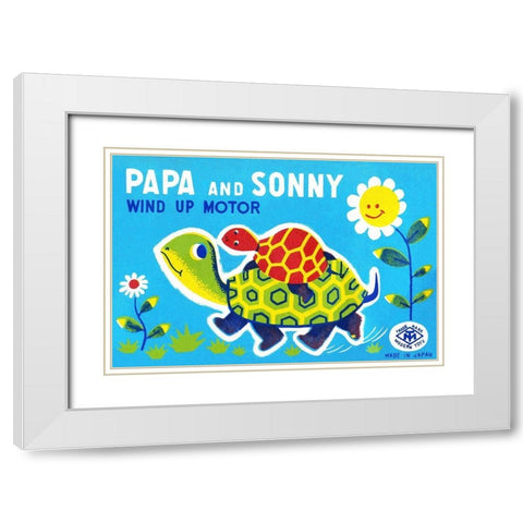 Papa and Sonny White Modern Wood Framed Art Print with Double Matting by Retrobot