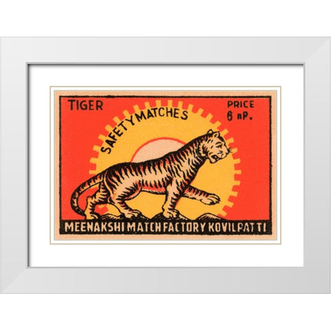 Tiger Safety Matches White Modern Wood Framed Art Print with Double Matting by Phillumenart
