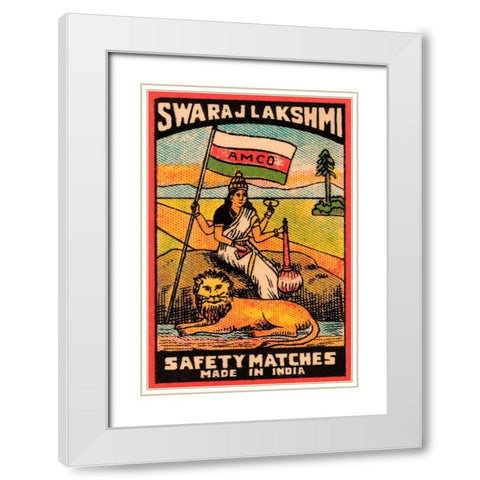 Swaraj Lakshmi Safety Matches White Modern Wood Framed Art Print with Double Matting by Phillumenart