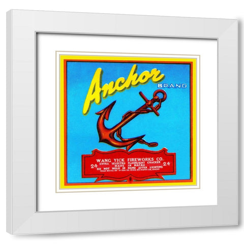 Anchor Brand Fireworks White Modern Wood Framed Art Print with Double Matting by Unknown