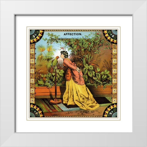 Affection White Modern Wood Framed Art Print with Double Matting by Unknown