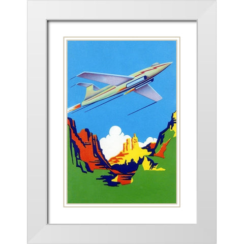 Jet Broom Label White Modern Wood Framed Art Print with Double Matting by Unknown