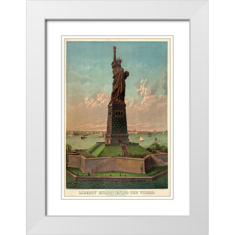 Liberty enlightening the world White Modern Wood Framed Art Print with Double Matting by Unknown