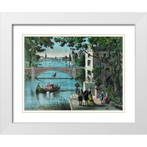 Reception of Benjamin Franklin in France White Modern Wood Framed Art Print with Double Matting by Brothers, Charles