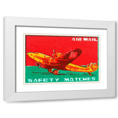 Air Mail Safety Matches White Modern Wood Framed Art Print with Double Matting by Unknown