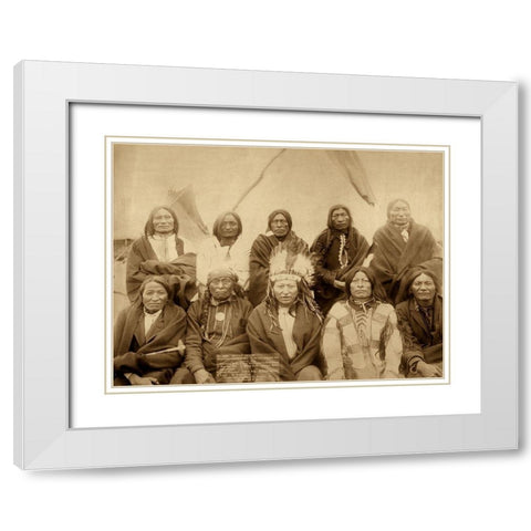 Lakota Chiefs White Modern Wood Framed Art Print with Double Matting by Grabill, John C.H.
