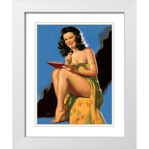 Drawing Looks White Modern Wood Framed Art Print with Double Matting by Unknown