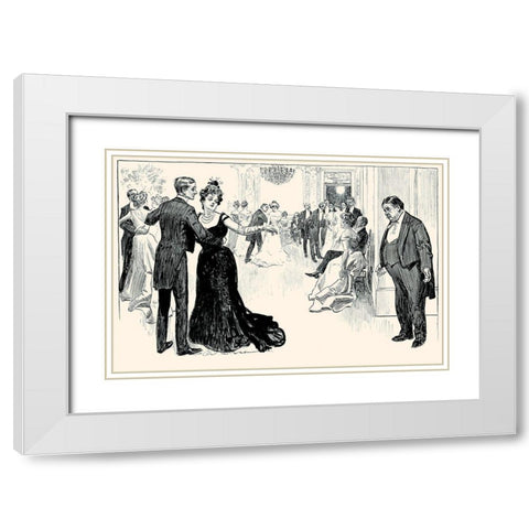 Matrimonial Misfits White Modern Wood Framed Art Print with Double Matting by Gibson, Charles Dana