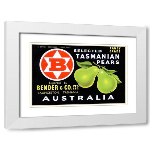 Bender and Co. Selected Tasmanian Pears White Modern Wood Framed Art Print with Double Matting by Unknown