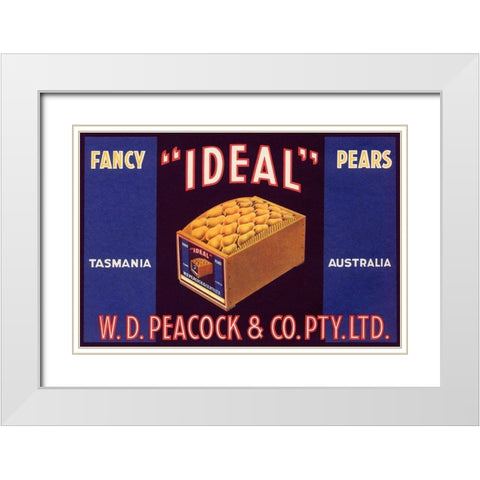 Ideal Fancy Pears White Modern Wood Framed Art Print with Double Matting by Unknown