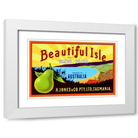 Beautiful Isle Brand Fancy Pears White Modern Wood Framed Art Print with Double Matting by Unknown