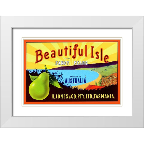 Beautiful Isle Brand Fancy Pears White Modern Wood Framed Art Print with Double Matting by Unknown