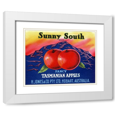 Sunny South Tasmanian Apples White Modern Wood Framed Art Print with Double Matting by Retrolabel