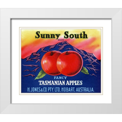 Sunny South Tasmanian Apples White Modern Wood Framed Art Print with Double Matting by Retrolabel