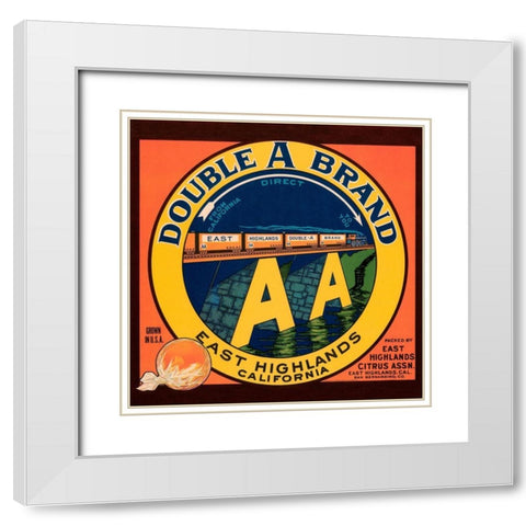 Double A Brand Oranges White Modern Wood Framed Art Print with Double Matting by Litho., Western