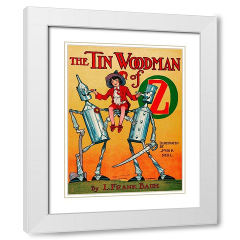 Tin Woodsman of Oz White Modern Wood Framed Art Print with Double Matting by Neill, John R.