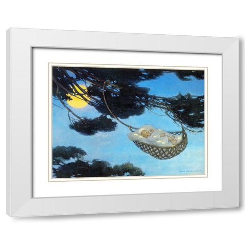 Boy in Hassoc Tree White Modern Wood Framed Art Print with Double Matting by Smith, Jesse Willcox