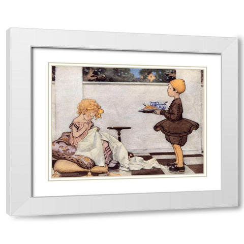 Curly Locks White Modern Wood Framed Art Print with Double Matting by Smith, Jesse Willcox