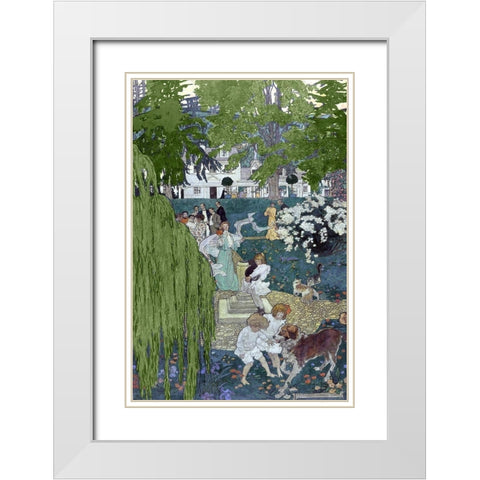 Life was made for love and cheer White Modern Wood Framed Art Print with Double Matting by Green Elizabeth Shippen