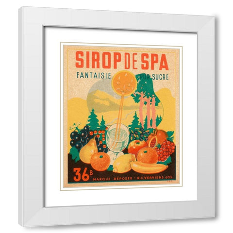 Sirop de Spa White Modern Wood Framed Art Print with Double Matting by Vintage Booze Labels
