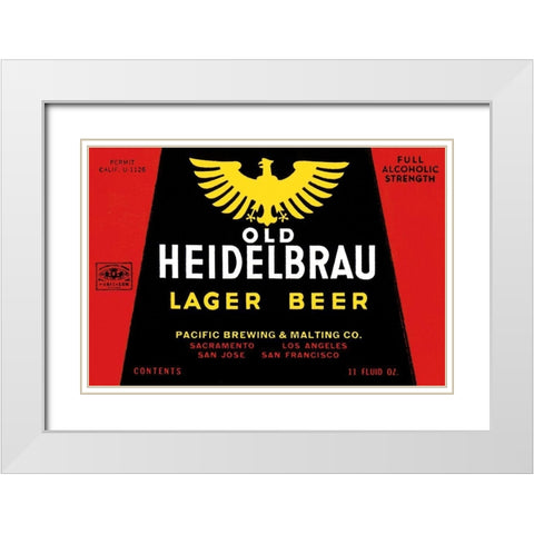 Old Heidelbrau Lager Beer White Modern Wood Framed Art Print with Double Matting by Vintage Booze Labels