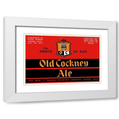 Old Cockney Ale White Modern Wood Framed Art Print with Double Matting by Vintage Booze Labels