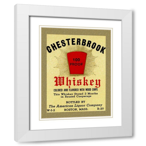 Chesterbrook Whiskey White Modern Wood Framed Art Print with Double Matting by Vintage Booze Labels