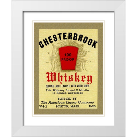Chesterbrook Whiskey White Modern Wood Framed Art Print with Double Matting by Vintage Booze Labels